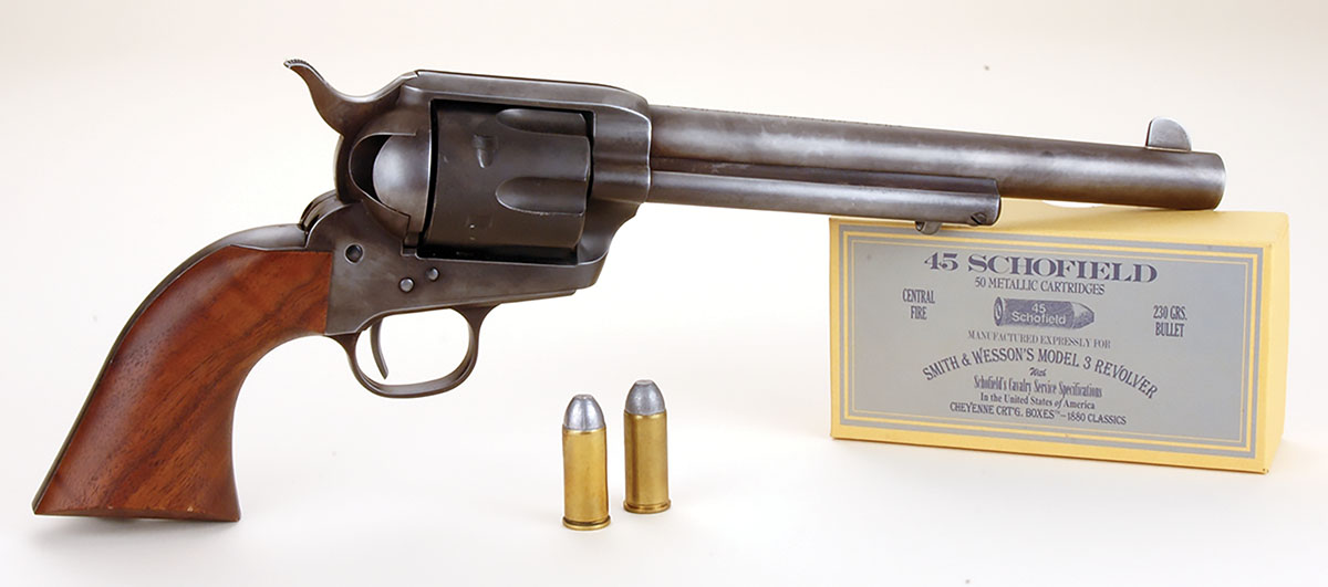 Mike’s U.S. Firearms Little Bighorn Battlefield 45 shown with both 45 S&W and 45 Colt handloads.